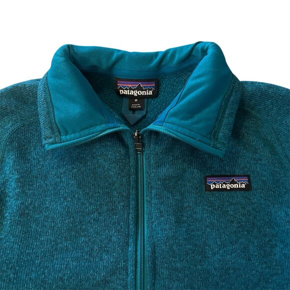 Patagonia Better Sweater 1/4 Quarter Zip Jacket Ultramarine Teal Turquoise Sz M - Picture 4 of 5